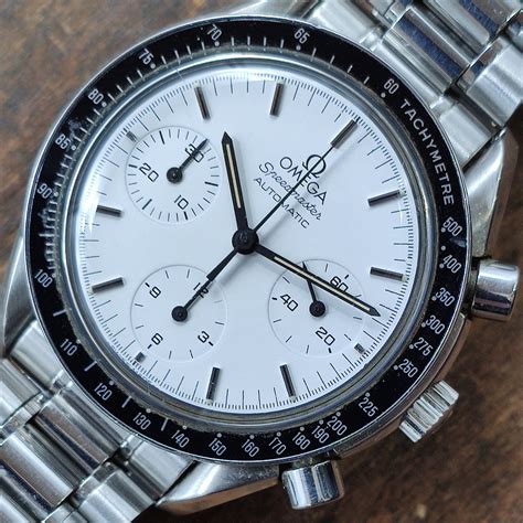 omega speedmaster white dail|omega speedmaster reduced white dial.